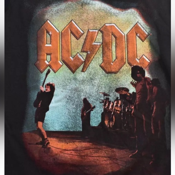 AC/DC Black Retro Graphic Mens Size S Tank Top Shirt - Picture 2 of 5